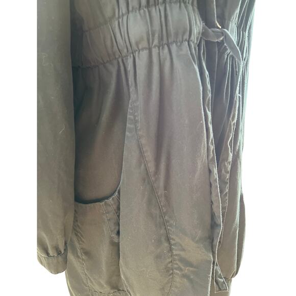 W's VTG H&M Black cotton duster, lined sz 16 goth punk Y2K - Picture 8 of 16